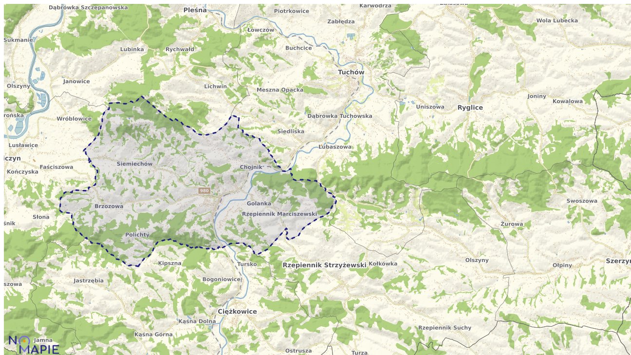 Mapa obszarów ochrony przyrody Gromnika